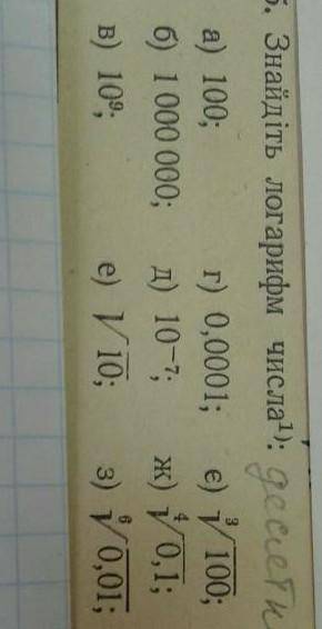 Отблагодарю того кто это решит Задание найдите логарифм числа (десятичный)​