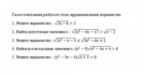 с иррациональными неравенствами