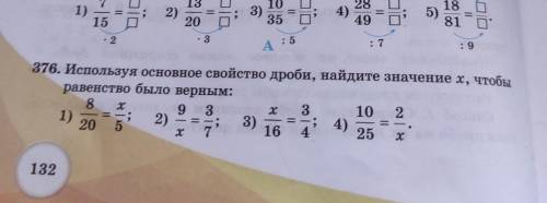 Используя основное свойство дроби, найдите значение x , чтобы равенство было верным