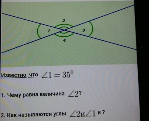 Известно, что 21 = 350 1. Чему равна величина 22?2. Как называются углы 2221 и?3. Чему равна величин