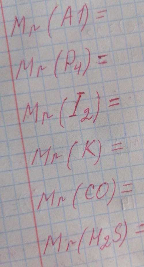 Подробно рассчитай Mr для следующих веществ ​