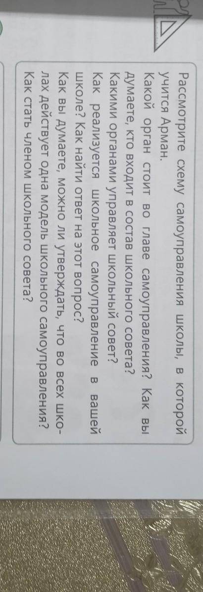 Классные коллективы школы Рассмотрите суему самоуправления школы, в которойучится Арман,Какой орган