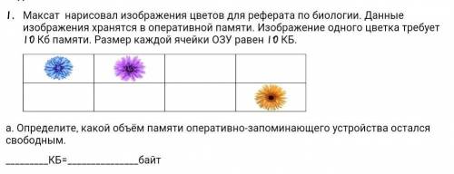 а. Определите, какой объём памяти оперативно-запоминающего устройства остался свободным.​