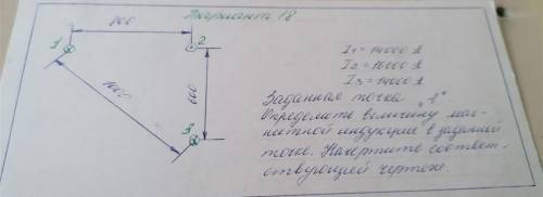 Задача по электротехнике, найти магнитную индукцию в заданной точке 1​