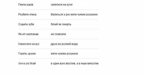 Запишіть фразеологізми, з'єднавши їх в антонімічні пари.​