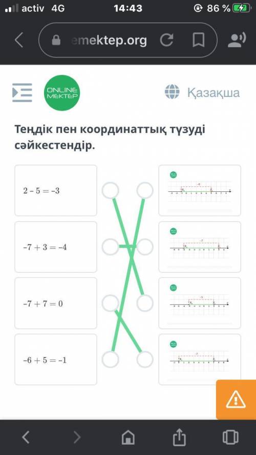 Теңдік пен координаттық түзуді сәйкестендір.​