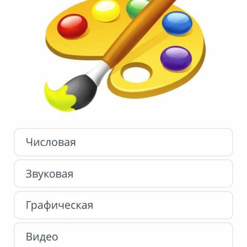 Определи вид информации числовая графическая звуковая видио