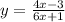 y=\frac{4x-3}{6x+1}