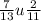 \frac{7}{13} u \frac{2}{11}