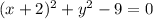 (x+2)^{2} +y^{2} -9=0