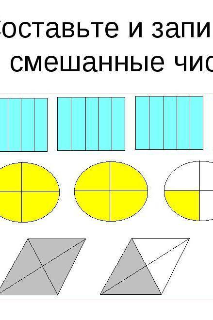 составить и записать смешанные числа по картинке​