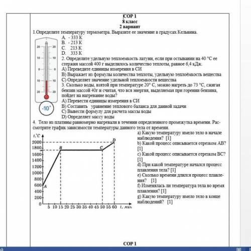 СОР 8 класс,физика задания на картинке