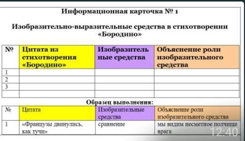 Изобразительно-выразительные средства в стихотворении бородино . цитата: умрите же под Москвой как н