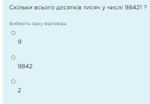 Скільки всього десятків тисяч у числі 98421