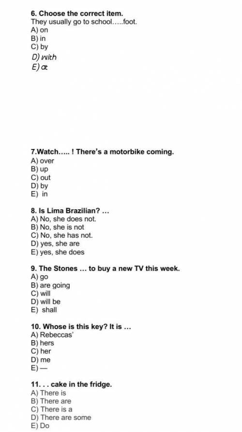 ;¡!? 1. How ………. bread do we have in the kitchen? A) much B) many C) few D) a few E) little 2. Ther