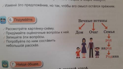 6. Подумайте. Рассмотрите картинку-схему. Придумайте оценочные вопросы к ней.