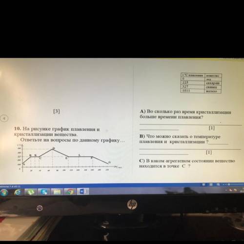 На рисунке график плавления и кристаллизации вещества ответы на вопросы по данному графику А во скол