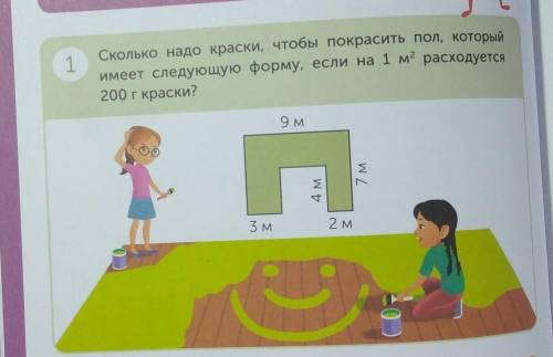 Имеет следующую форму, если на 1 м расходуется 1Сколько надо краски, чтобы покрасить пол, который200