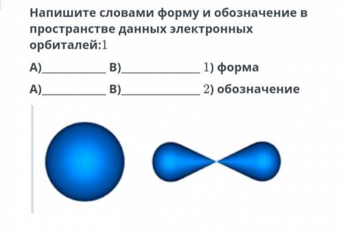Напишите словами форму и обозначение в пространстве данных электронных орбиталей;
