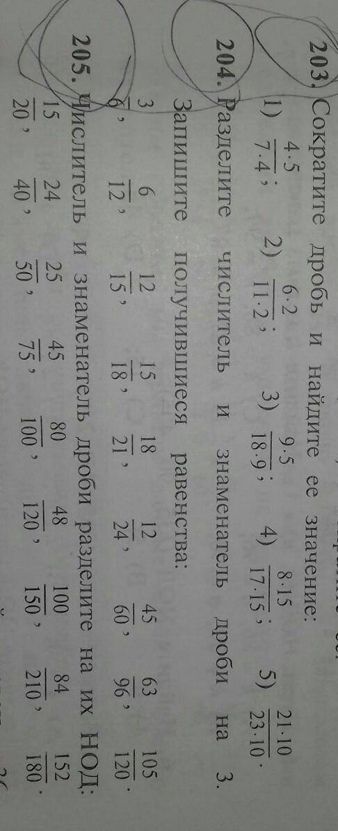 с математикой 6 класс номера 203, 204 и 205​
