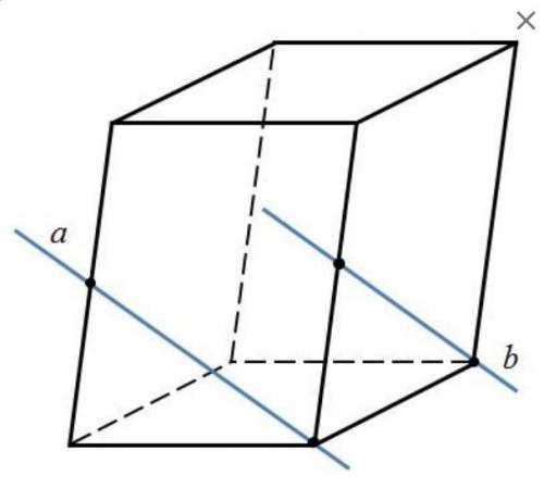 Определите взаимное расположение прямых а и b. 1) a и b – пересекающиеся прямые 2) a и b – скрещива