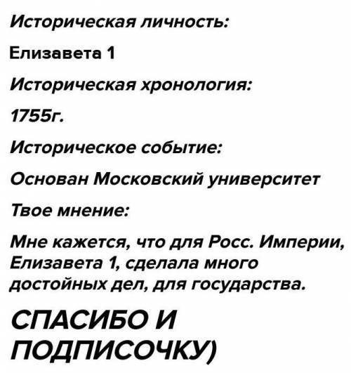 3. Впишите в таблицу историческую личность, событие 30-60-х годом XVIII века.ИсторическаяличностьТво