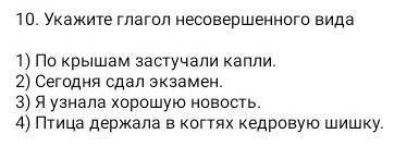 Укажите глагол несовершенного вида По кышам застучали ка сдал экзаменЯ узнала хорошую ново