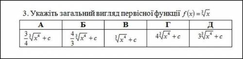 Знайти первісну вказаних функцій