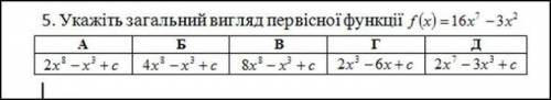 Знайти первісну вказаних функцій