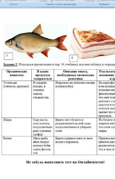 Задание 2. Используя презентацию и пар. 14 учебника заполни таблицу в тетради.