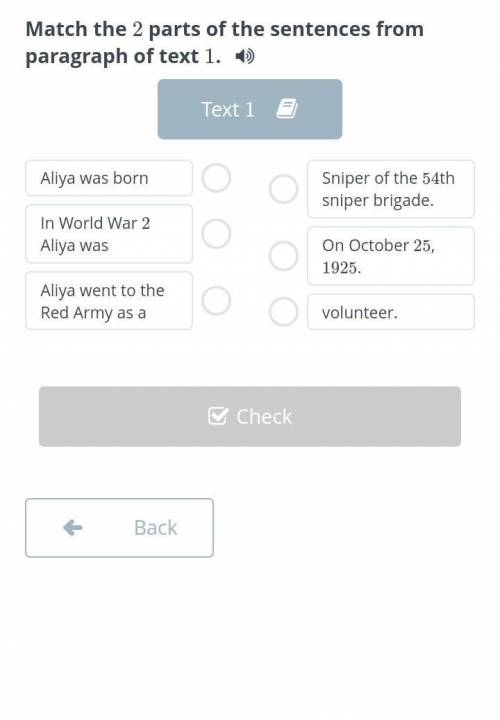 Match the 2 parts of the sentences from paragraph of text 1.​