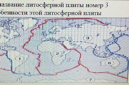 А) Определите названия литосферных плит и номер три Б) Напишите особенности этих литосферные плиты​