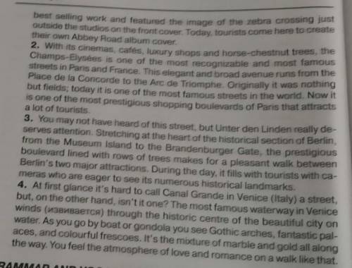 8. Match the titles to the descriptions of the streets. One is extra.A. SHOPPING PARADISEB. AN UNUSU