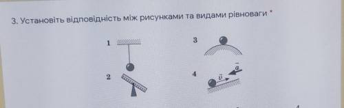 Установіть відповідність між рисунками та видами рівновагиСтійка НестійкаБайдужа​