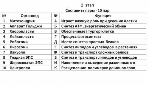 Сделать таблицу по биологии