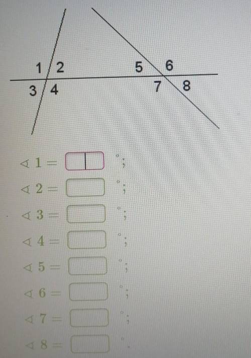 Дано: 1 = 153 °, 5 =69°. Вычисли остальные углы.Help​