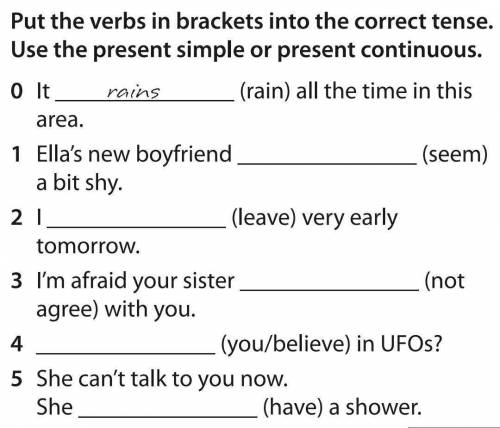 Put the verbs in brackets into the correct tense. Use the present simple or present continuous.