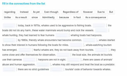 Fill in the connectives from the list