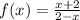 f(x)=\frac{x+2}{2-x}