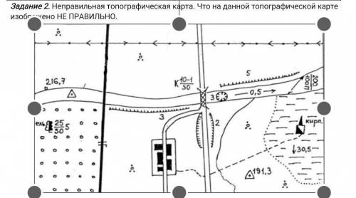 Задание 2. Неправильная топографическая карта. Что на данной топографической карте изображено НЕ ПРА