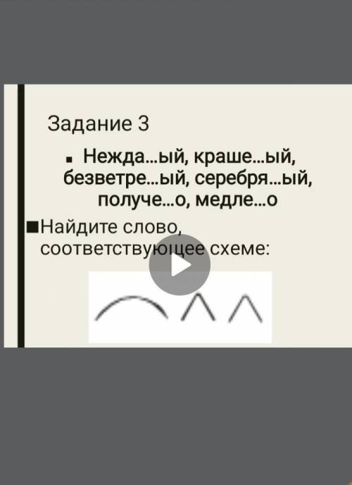 Задание 3 Надежда...ый,краше...ый,безветре...ый,серебря...ый,получе...о,медле...оНайдите слово,соотв