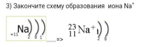 3) Закончите схему образования иона Na+​