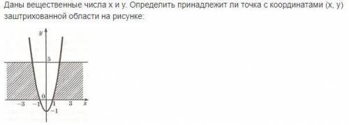 с задачей. Код нужен на java. Даны вещественные числа x и y. Определить принадлежит ли точка с коорд