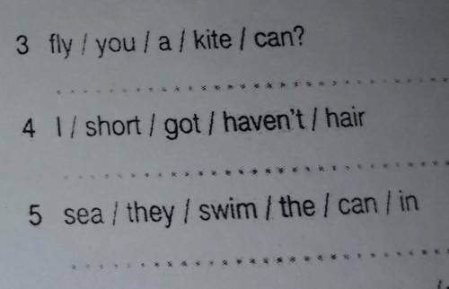 Put the words in the correct order to make sentences as in the example​