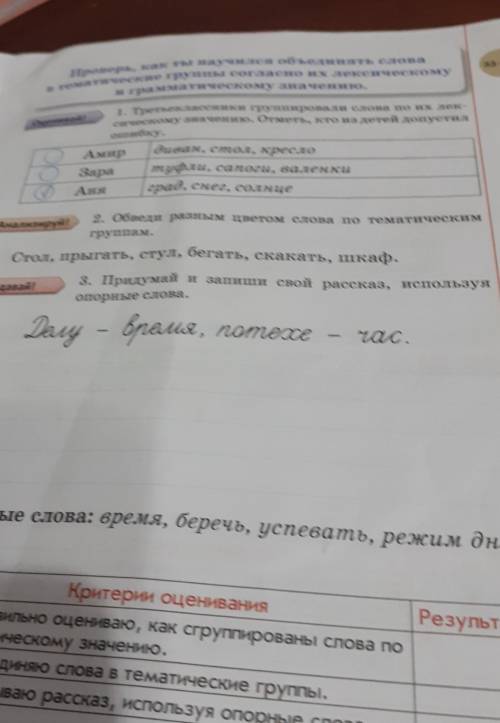 Создавай! tuTь, шкаф.3. Придумай и запиши свой рассказ, используяопорные слова.Дем - время,время, по