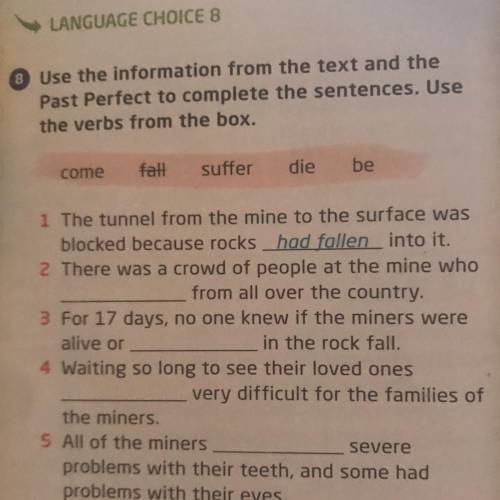 английский, 8 класс Use the information from the text and the Past Perfect to complete the sentences