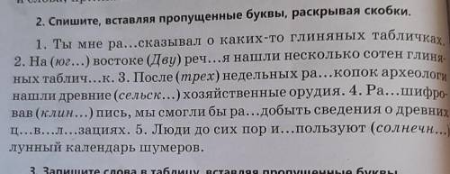 2. На (юг...) востоке (Дву) реч...я нашли несколько сотен глиня- ных таблич...к. 3. После (трех) нед