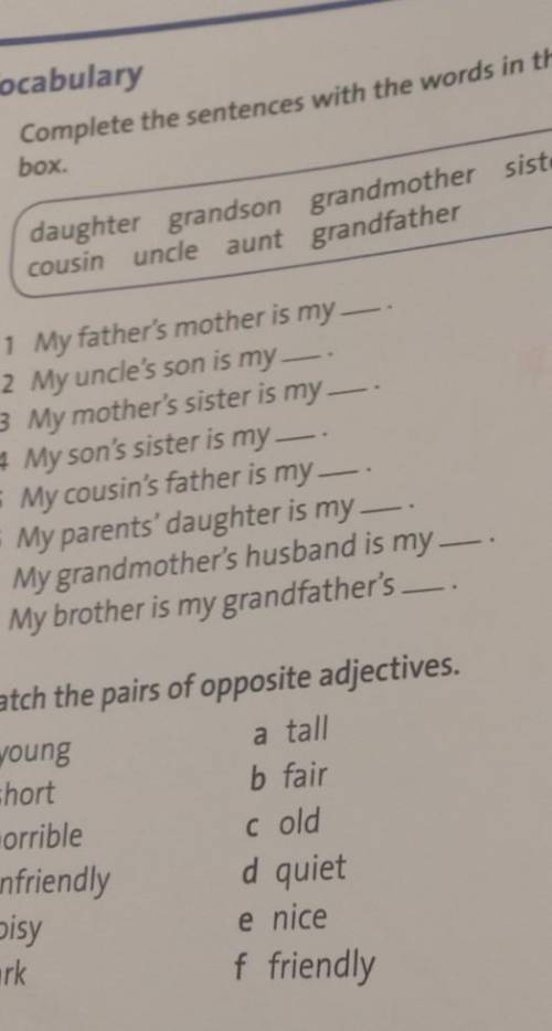 Complete the sentenses with the words in the box​