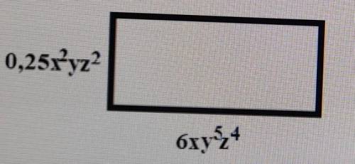 Найдите площадь прямоугольника. 0,25x²-yz²сторона6xy⁵z⁴ длинаответ запишите в виде многочлена станда