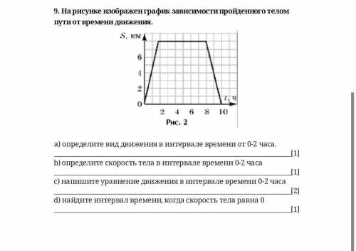 На рисунке изображен график зависимости пройденного телом пути от времени движения. а) определите ви